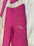 Pink Long Sleeve Crop & Flare Pants