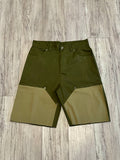 Olive Two Tone Raw Edge Carpenter Shorts