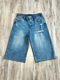 Medium Wash Distressed Denim Jorts(W)