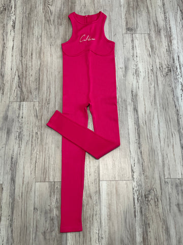 Hot Pink Ribbed Bodysuit