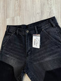 Vintage Black Raw Edge Denim Shorts