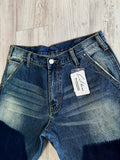 Vintage Blue Raw Edge Denim Shorts