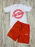 Neon Coral “Hot Sign” Premium Shirt & Nylon Tech Shorts