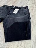 Vintage Black Raw Edge Denim Shorts