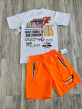 White/Neon Orange Marathon Premium Shirt