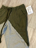 Heather Grey & Olive Split Cargo Shorts