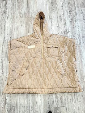 Cream Oversized Quilted Snap Poncho