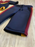 Navy & Burgundy Luxe Neoprene Tracksuit