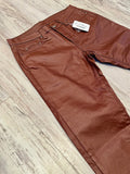 Clay Brown Wax Zipped Denim