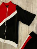 Black & Red Luxe Neoprene Tracksuit