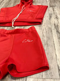 Women’s Red Hoodie/Short Set