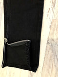 Black Distressed Zipped Denim