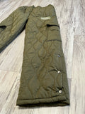 Olive Quilted Snap Pants