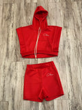 Women’s Red Hoodie/Short Set