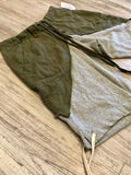 Heather Grey & Olive Split Cargo Shorts