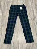 Navy/Turquoise Plaid Trousers