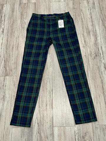 Navy/Turquoise Plaid Trousers