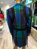 Turquoise Plaid Luxe Trench Coat