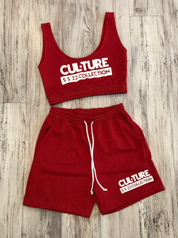 Red Sweat Tank/Short Set