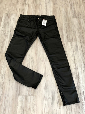 Black Wax Zipped Denim