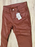 Clay Brown Wax Zipped Denim