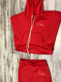 Women’s Red Hoodie/Short Set