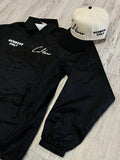 Black “Members Only” Windbreaker Coach Jacket & Snapback Hat