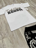 Black “Cul•ture Rodeo” Luxe Shirt & Paisley Knit Shorts