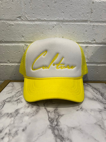 Yellow & White Mesh Trucker Hat