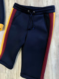 Navy & Burgundy Luxe Neoprene Tracksuit