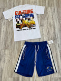 Royal Blue Cul•ture Pit Crew Premium Shirt & Shorts