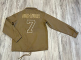 Khaki Denim Varsity Staff Jacket