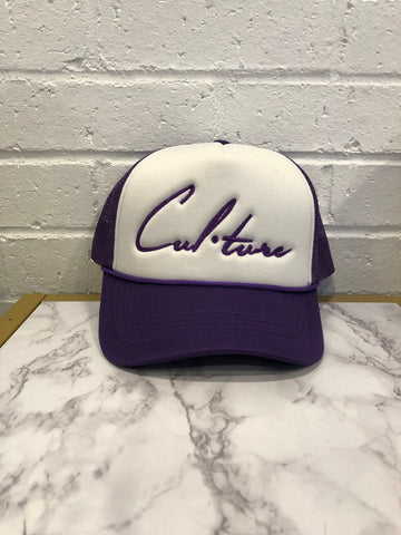 Purple & White Mesh Trucker Hat