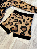 Cheetah Knit Cardigan & Shorts