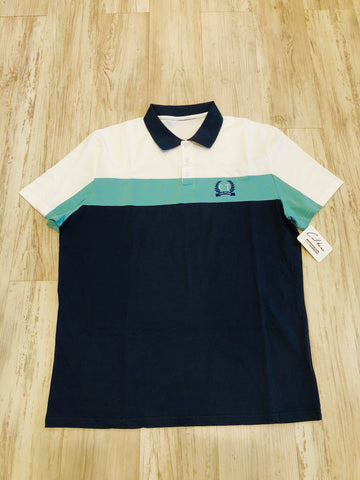 Navy & Teal Color Block Polo