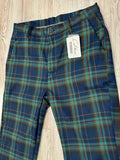 Navy/Turquoise Plaid Trousers