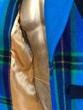Turquoise Plaid Luxe Trench Coat