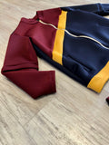 Navy & Burgundy Luxe Neoprene Tracksuit