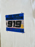 White/Neon Blue Marathon Premium Shirt