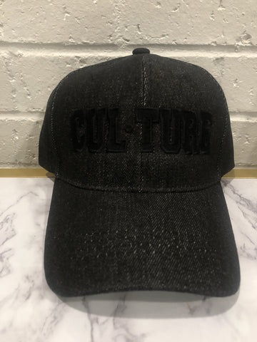 Black Denim Varsity Dad Hat