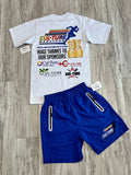 White/Neon Blue Marathon Premium Shirt