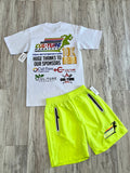 White/Neon Green Marathon Premium Shirt